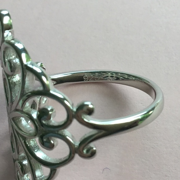 Sz 8, Clearance $22 Firm! Sterling Swirl Design Ring - Picture 11 of 14